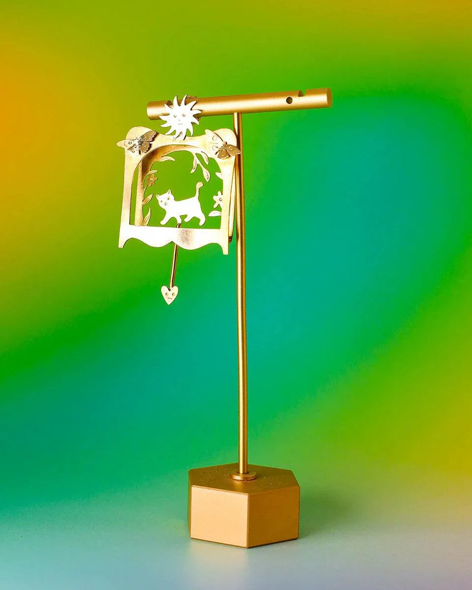 The Kitty Theatre Earrings, kinetic kitty jewellery, handmade by Fake plastic love