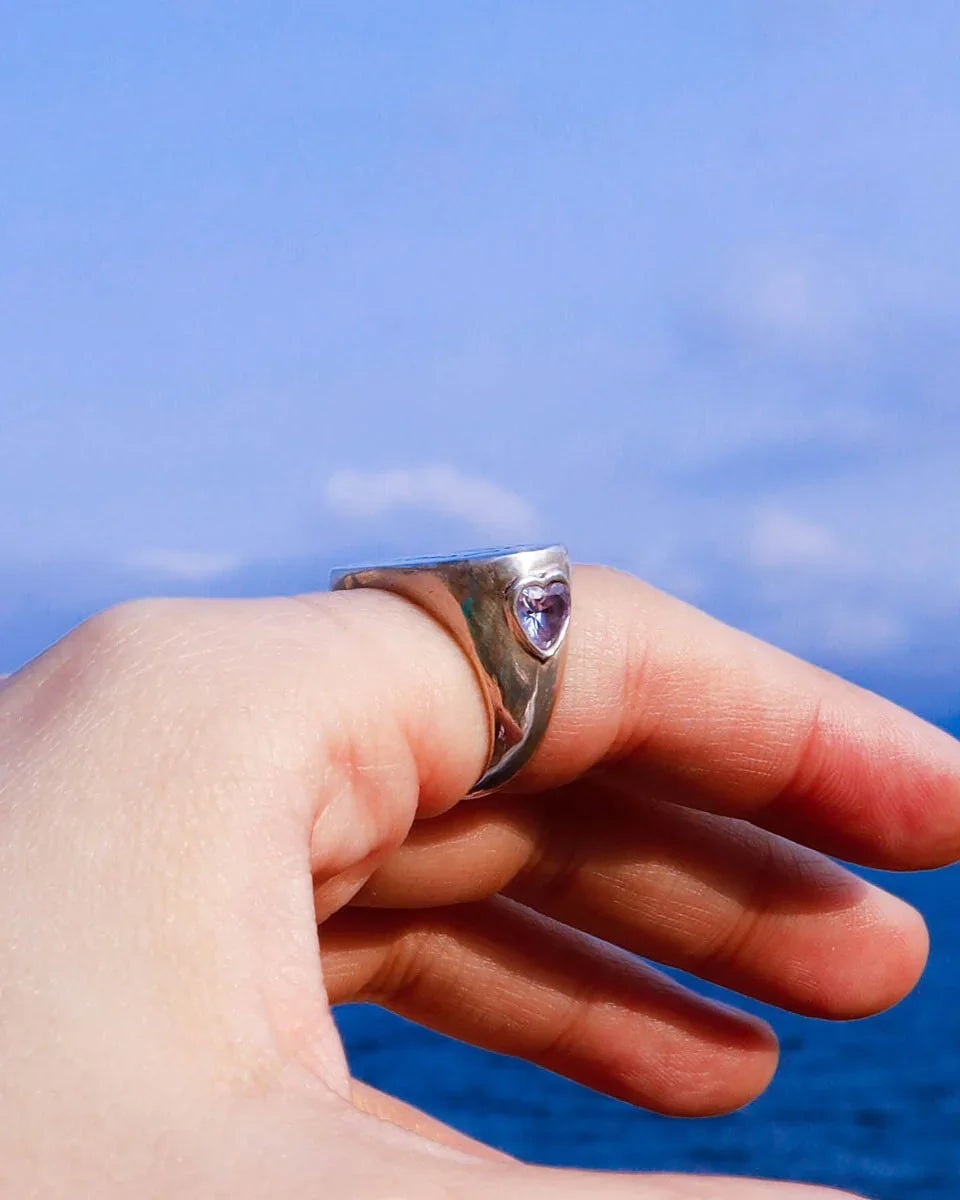 almost normal ring, handmade sterling silver ring handmade with wax carving technique, by Fake Plastic Love