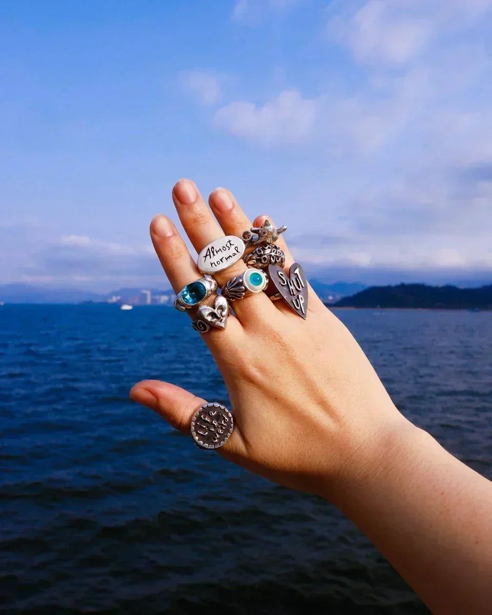 handmade sterling silver rings, made with lost wax casting, by Fake plastic love