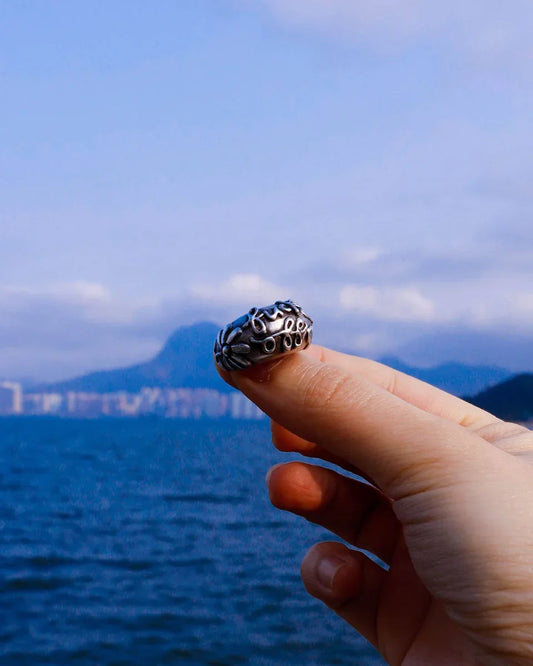 handmade fuck off sterling silver ring, made with lost wax casting, by Fake plastic love