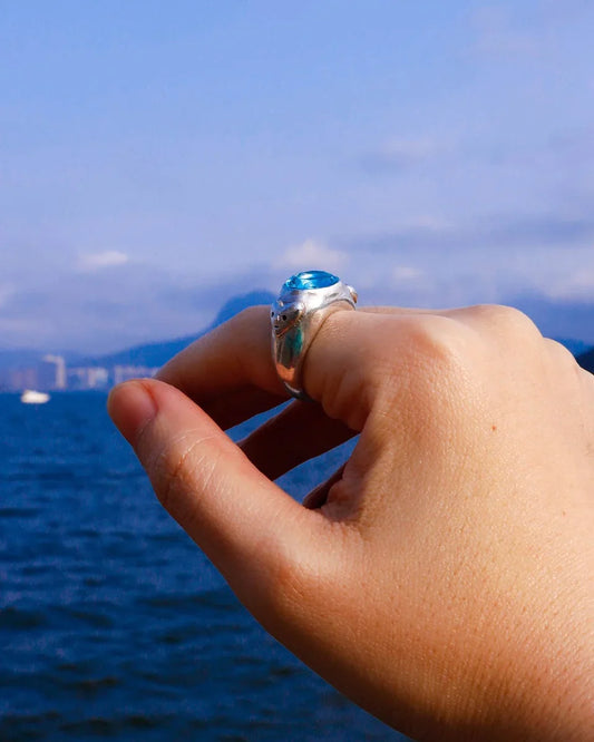 two hearts sterling silver ring, handmade with wax carving technique, by Fake plastic love