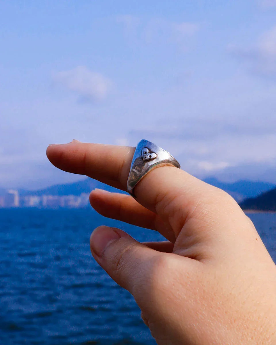 Life Is Weird Ring, handmade sterling silver ring, made in lost wax casting technique, by fake plastic love