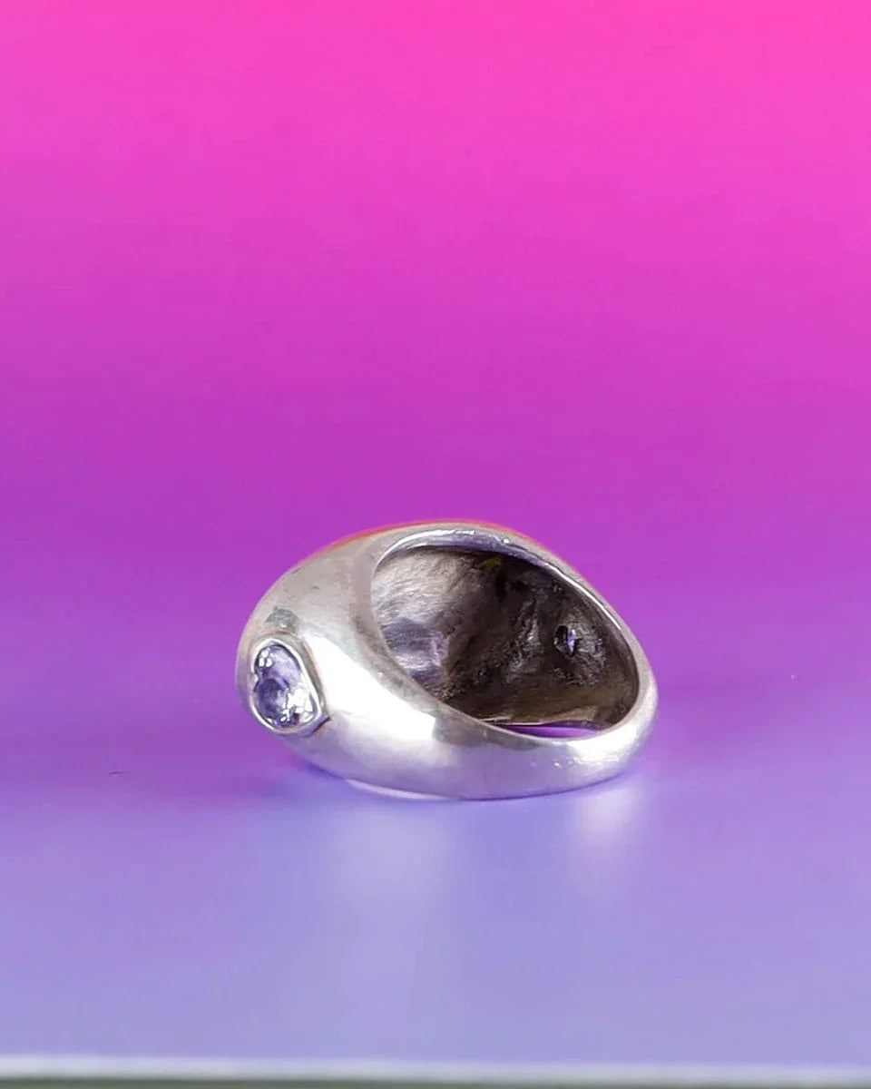 almost normal ring, handmade sterling silver ring handmade with wax carving technique, by Fake Plastic Love