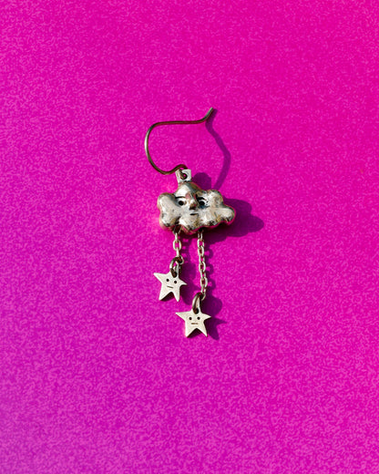 Shooting Stars Cloud earring/charm in sterling silver