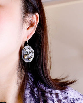 Handcrafted earrings inspired by traditional Chinese tea ceremony, featuring intricate details by Fake Plastic Love