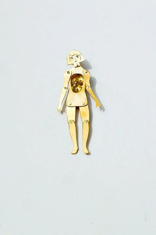 The Heartless Person, handmade articulated doll earring, by fake plastic love