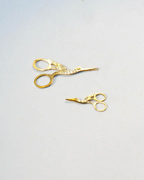 Embroidery Stork Scissors Earring
